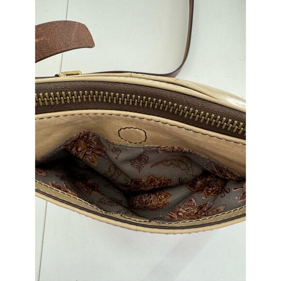 Hard to Find HOBO Aviva Leather Crossbody Cream and Brown Purse - Picture 6 of 12